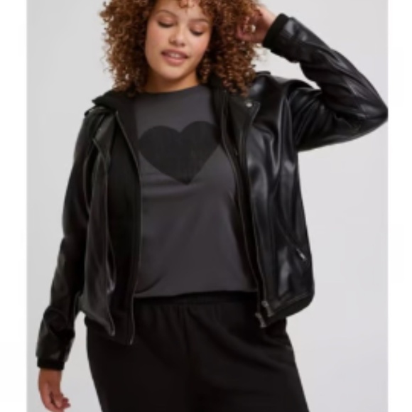 NWT Torrid Mixed Fabric Moto Jacket Size 3 - Picture 2 of 2